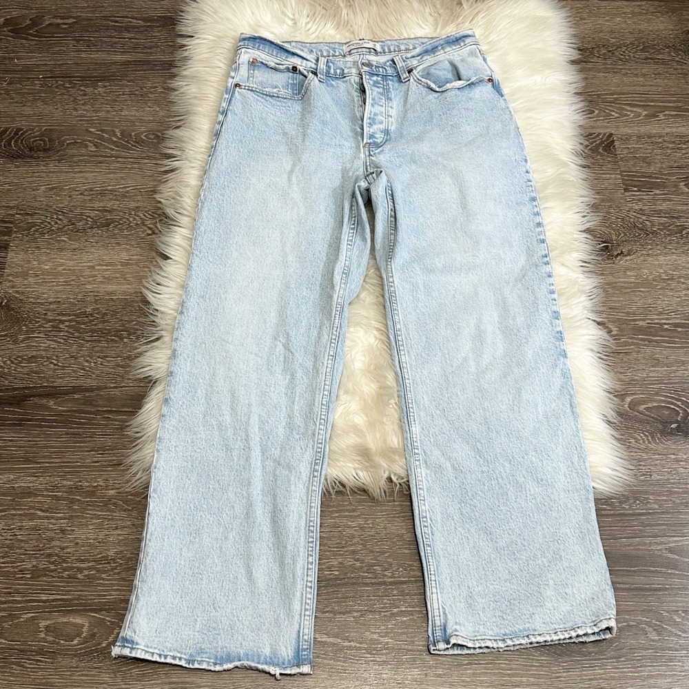 Abercrombie & Fitch 90s‎ Baggy Low Rise Jeans Size 29/8S Button Fly A&F